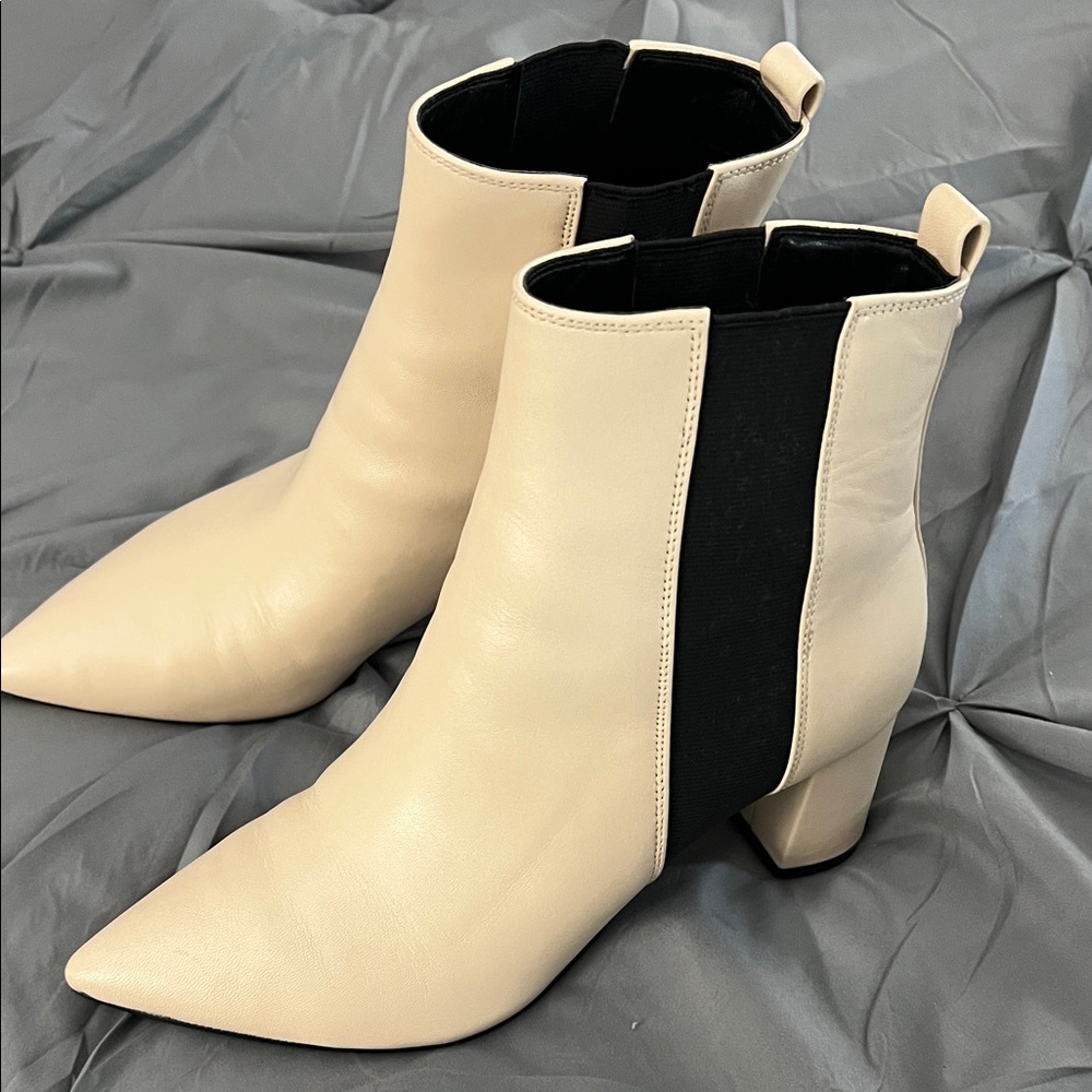 Calvin Klein Cream Ankle Booties